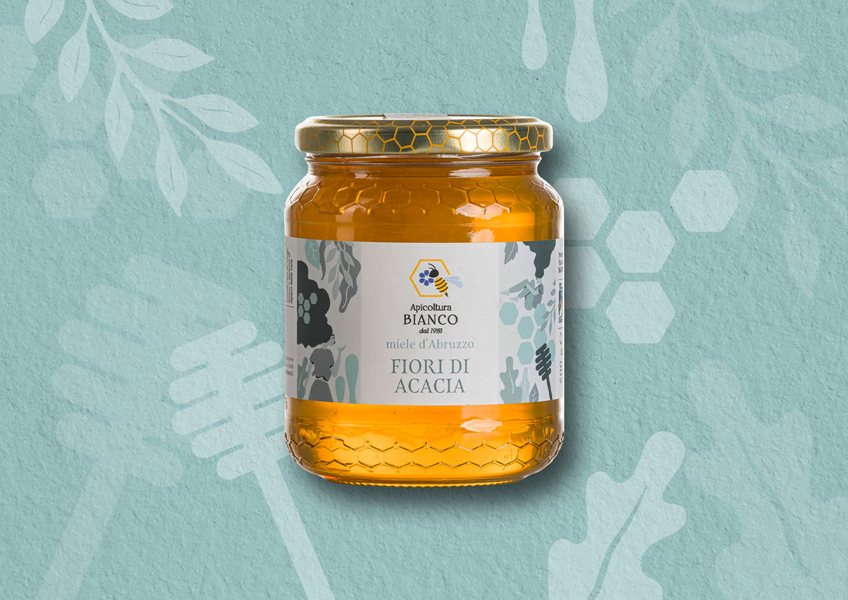 Portfolio brand design apicoltura bianco