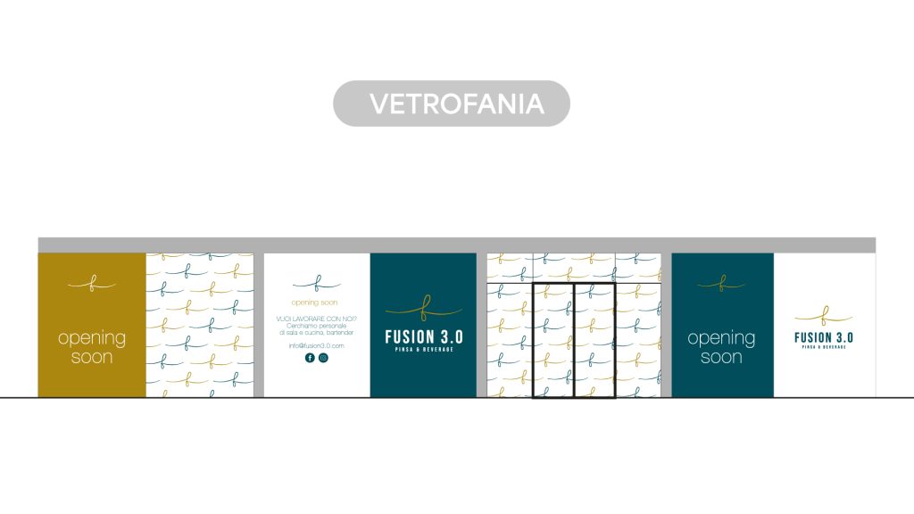 Vetrofania per brand identity Fusion 3.0