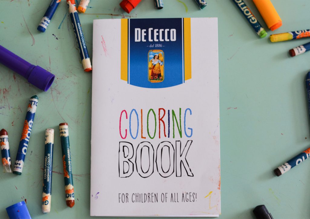 copertina del libro con marchio e logo de cecco e titolo "coloring book""
